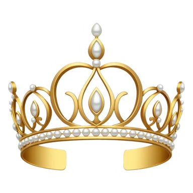 ornate gold tiara with pearls sticker