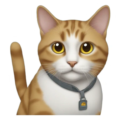 cat with a t-shirt sticker