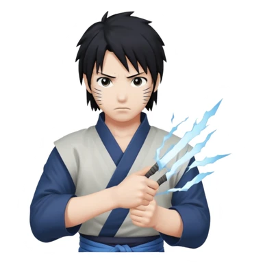 Sasuke on pose attack sticker