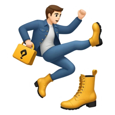 Boot kicking with a text "Get 2 Fuck" sticker