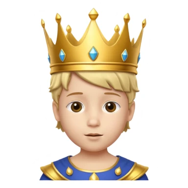 Royal Kid with fancy crown head 3d with real face sticker