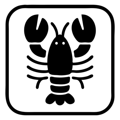 lobster with a square shape around it sticker