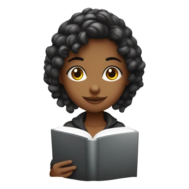 Menina do cabelo preto lendo um livro enrolada em uma coberta e tomando café com cubos de açúcar dentro da xícara  sticker