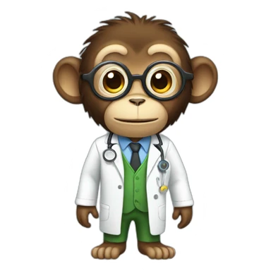 a scientist monkey sticker