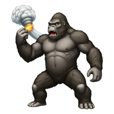 king kong havinig a fight with a tornado sticker