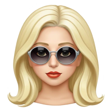 Lady Gaga with iconic blonde hair and sunglasses sticker
