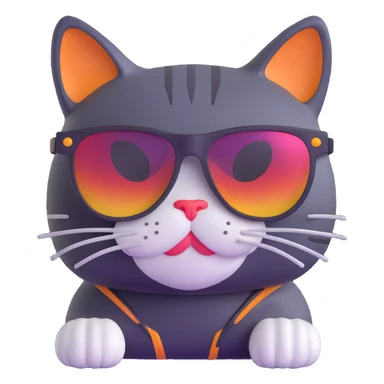 cool cat wearing sunglasses sticker