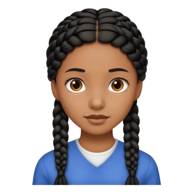 Girl with black braid  sticker