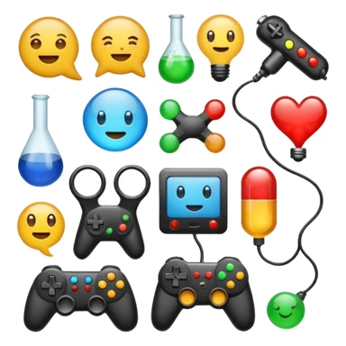 create an emoji pack for a discord server with this description Initially, ADN-13 began as a private Discord server for three scientists. They discovered that gaming sessions and informal communication revealed cognitive potential better than any laboratory tests.  sticker