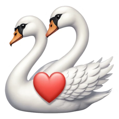 swan & white heart with the letter" U " sticker