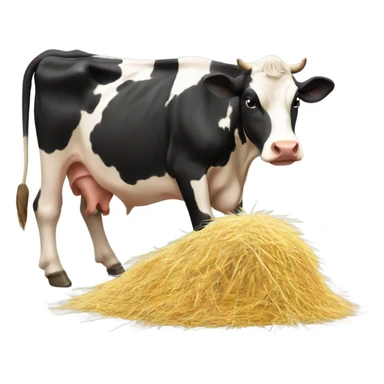 Cow eating hay  sticker
