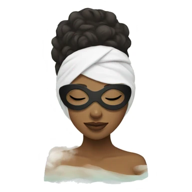 girl with mask relaxing spa sticker
