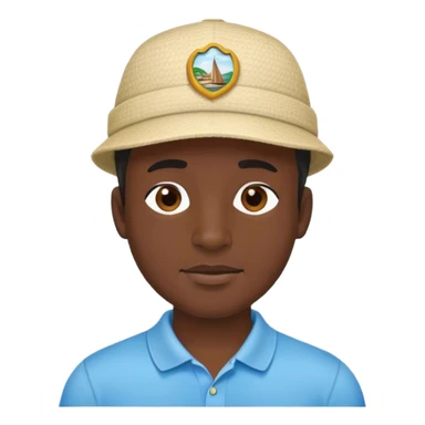 hombre negro con sombrero de turista y camiseta polo  sticker