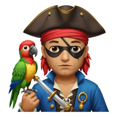 pirate with a parrot sticker