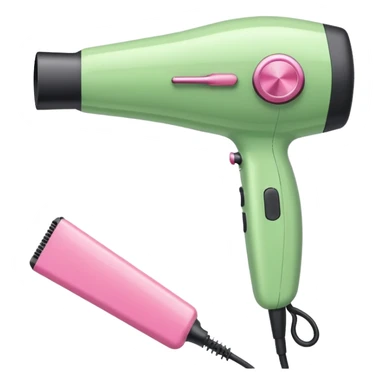 light green and pink hairdryer and straightener sticker