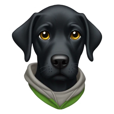 Black Labrador with raiders hoodie sticker