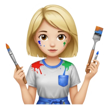 girl painter sticker