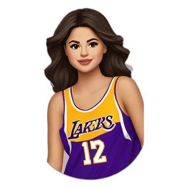 selena gomez wearing lakers jersey sticker