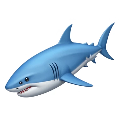 Un tiburón con zapatillas azules  sticker