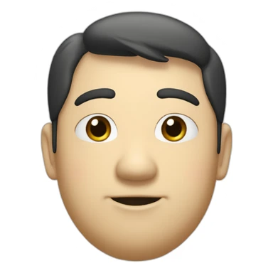 A fat, slightly thin, droopy-eyed, thick-lipped, big-headed, cute Japanese guy with a pencil in his hand and a smile on his face sticker