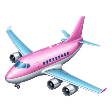 quiero crear un emoji 3d de un avion rosa sticker
