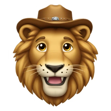 Lion with a cowboy hat blinking and giving a thumbs up  sticker