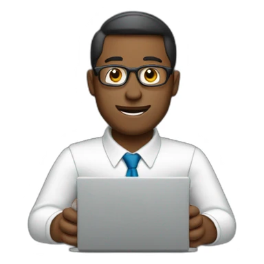 business man with a laptop sticker