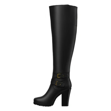 Black leather knee high boots  sticker