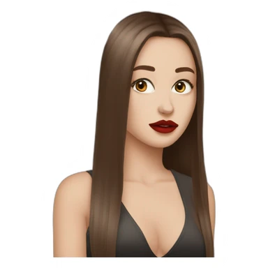 Laura red lipstick straight hair siren eyes two moles white girl sticker