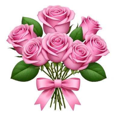 Bouquet of pink roses and money with pink bow sticker