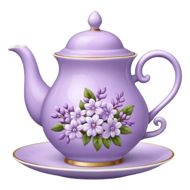 porcelain tea lilac floral  sticker