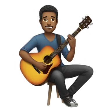 Man with guitar sticker