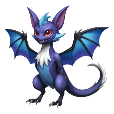 Shiny Noibat-Noivern-Mightyena-Silvally-Fakémon-hybrid-creature (full body)  sticker