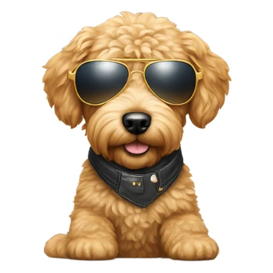 Mini golden doodle wearing aviator sunglasses  sticker