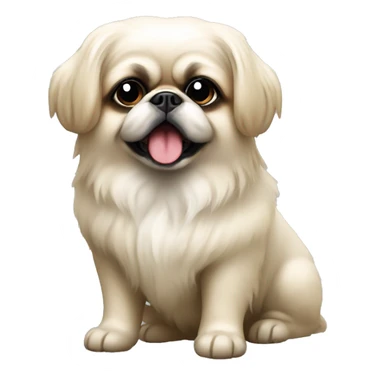 White Pekingese artist sticker