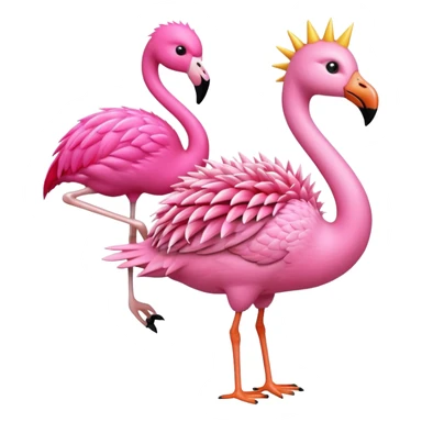 An hedgeog that rides a flamingo sticker