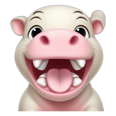 Screaming baby pigmy hippo sticker