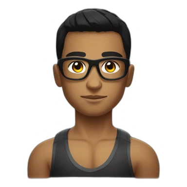 Boy Sri lankan MMA fighter with glases black hair sticker