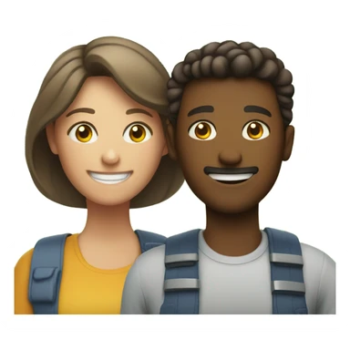 smiling duo in outdoor setting sticker