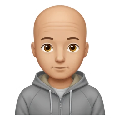 CUte bald man in hoody sticker