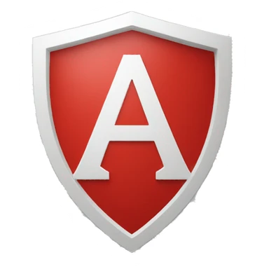 white letter a in a red hexagonal shield sticker
