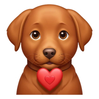 Red Labrador with a heart on it sticker