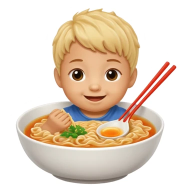 Baby eating ramen sticker