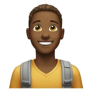 smiling boy in outdoor setting sticker