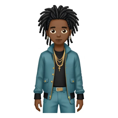 Steve Lacy with black dreads and stylish outfit sticker