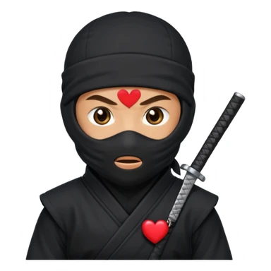 Ninja ojos de corazónes hombre sticker