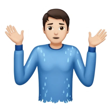 clothed brunette Man drowning with more water and splashes  sticker