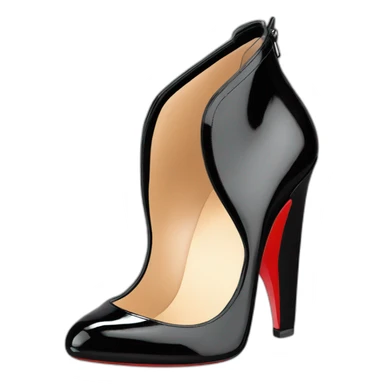 WEDGE heel LOUBOUTIN black leather PATENT sticker