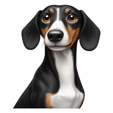 black and white daschund sticker