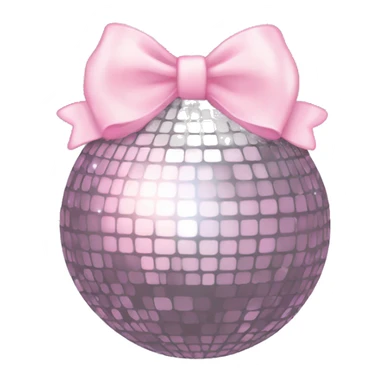 aesthetic discoball with a light pink bow sticker